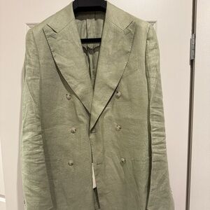 Suit Supply Light Green Havana Suit Linen 40